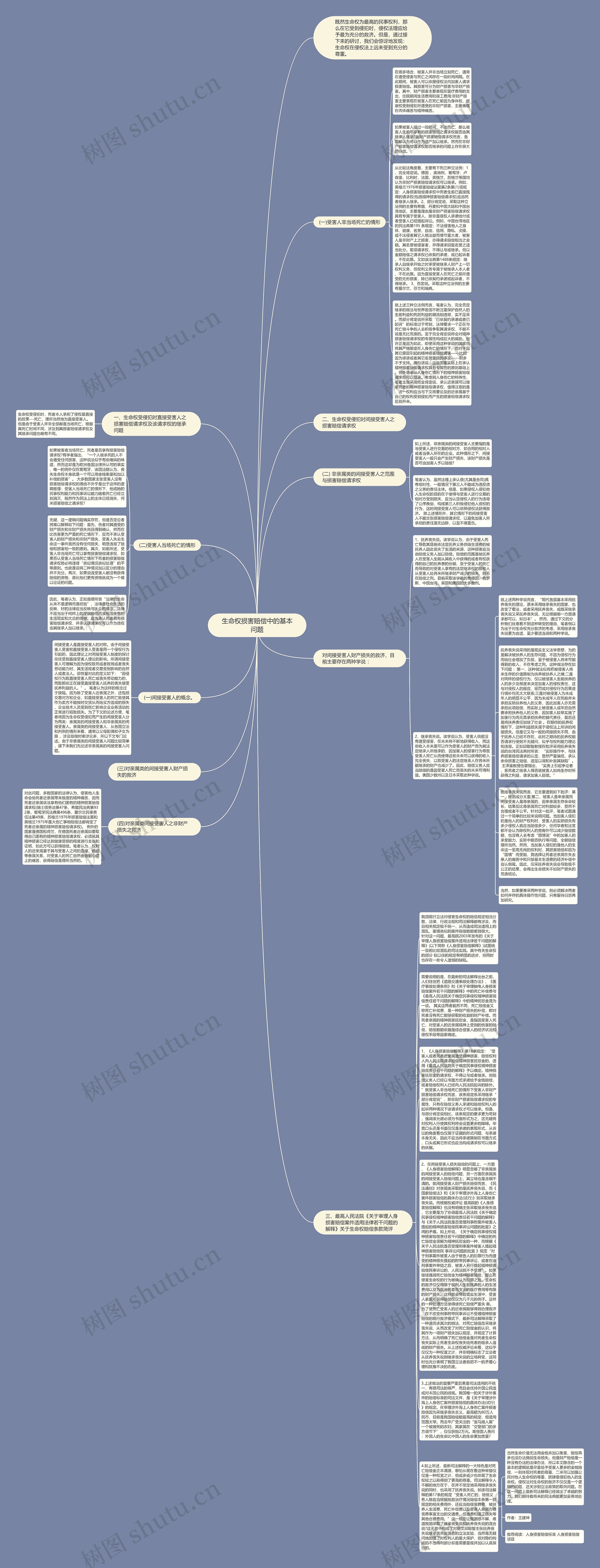生命权损害赔偿中的基本问题思维导图