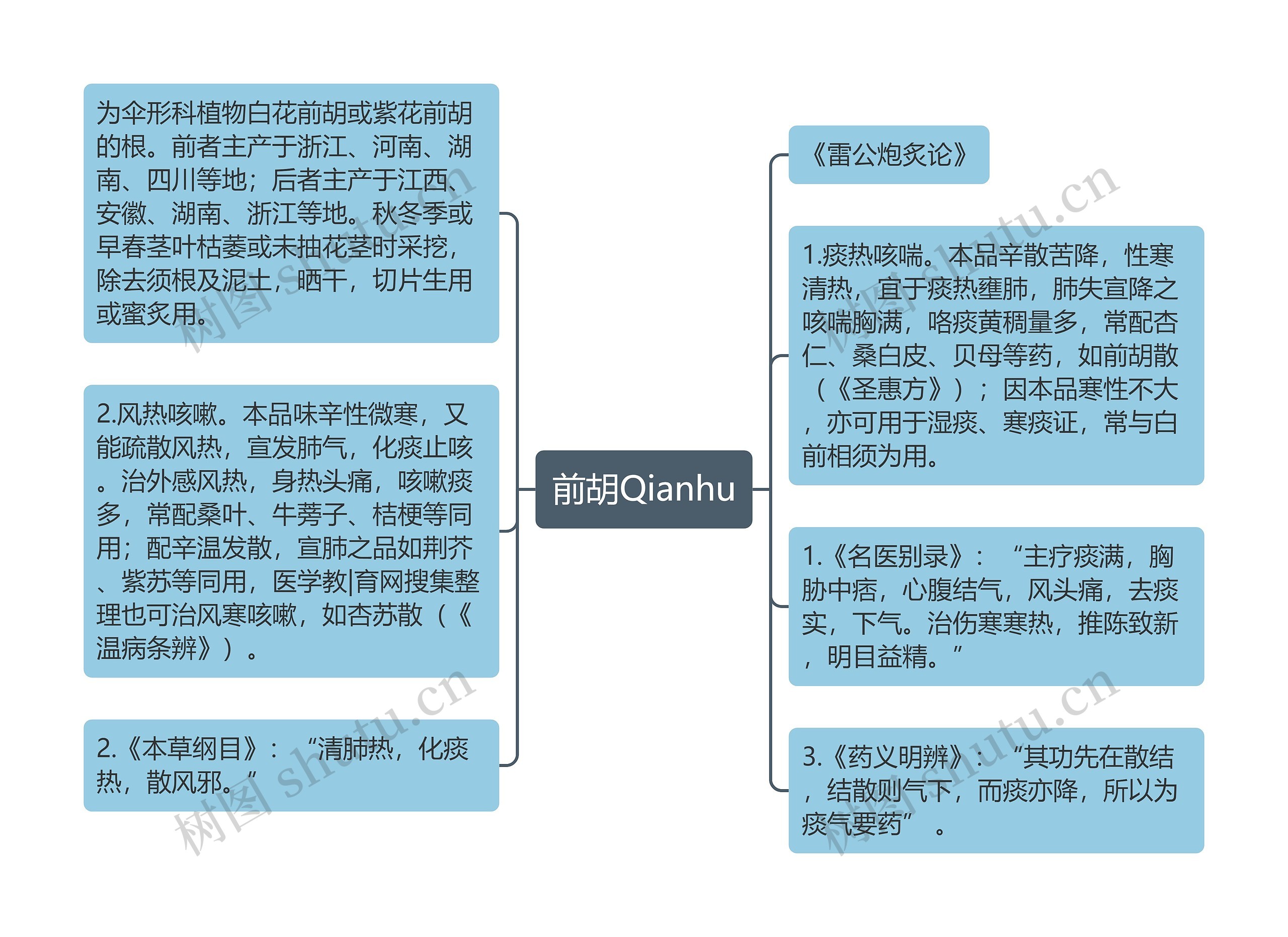 前胡Qianhu思维导图