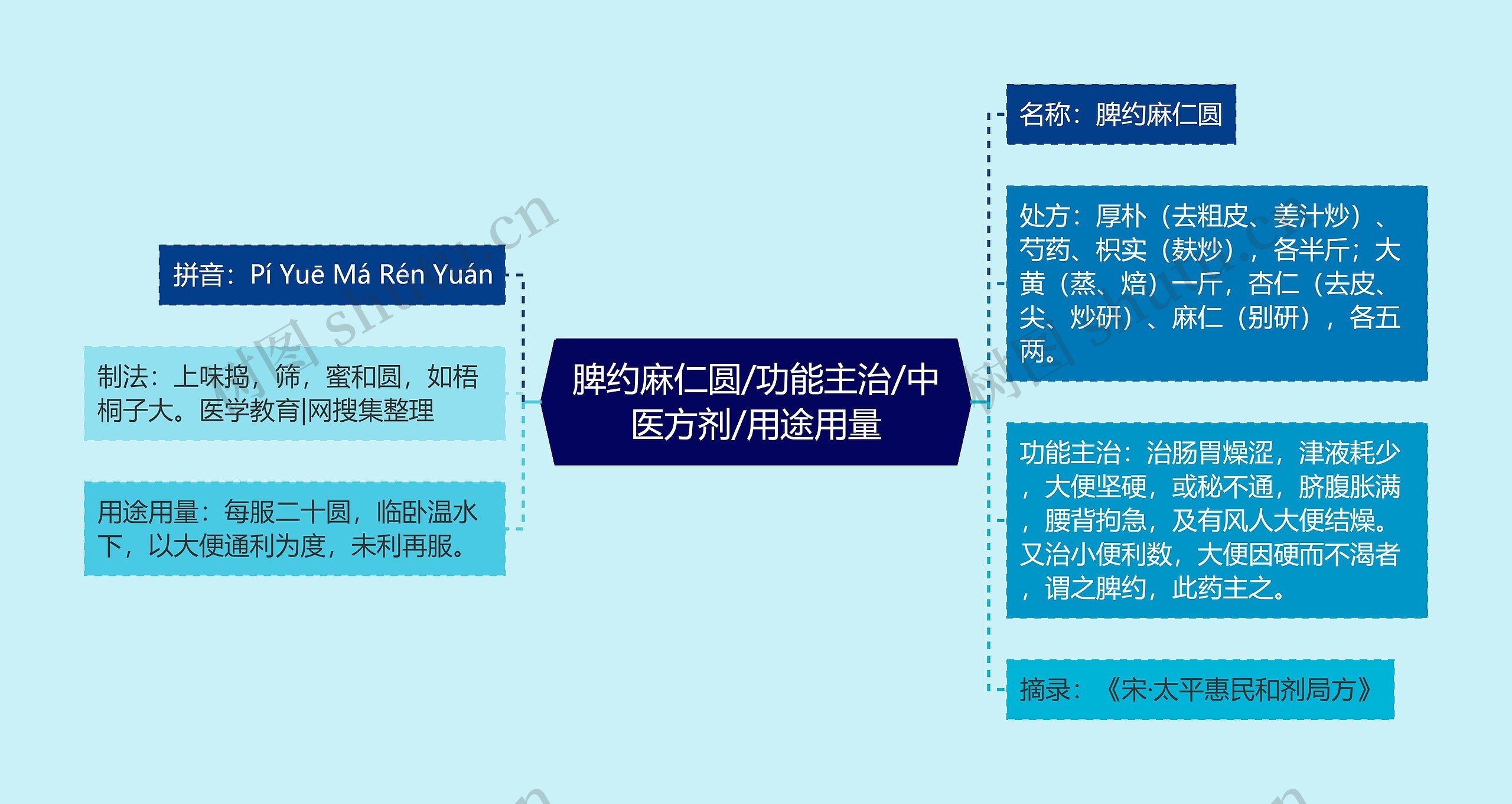 脾约麻仁圆/功能主治/中医方剂/用途用量