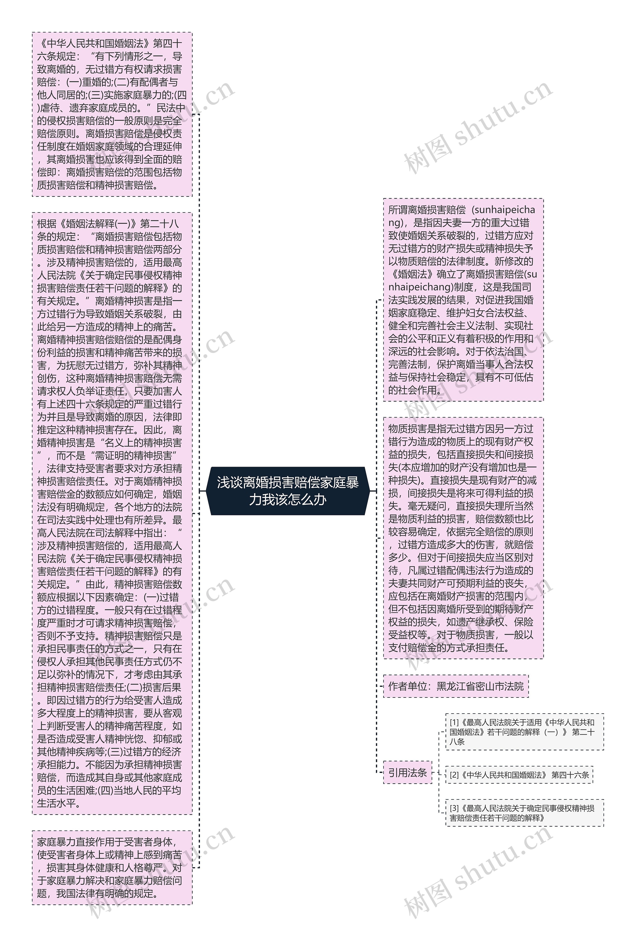 浅谈离婚损害赔偿家庭暴力我该怎么办思维导图