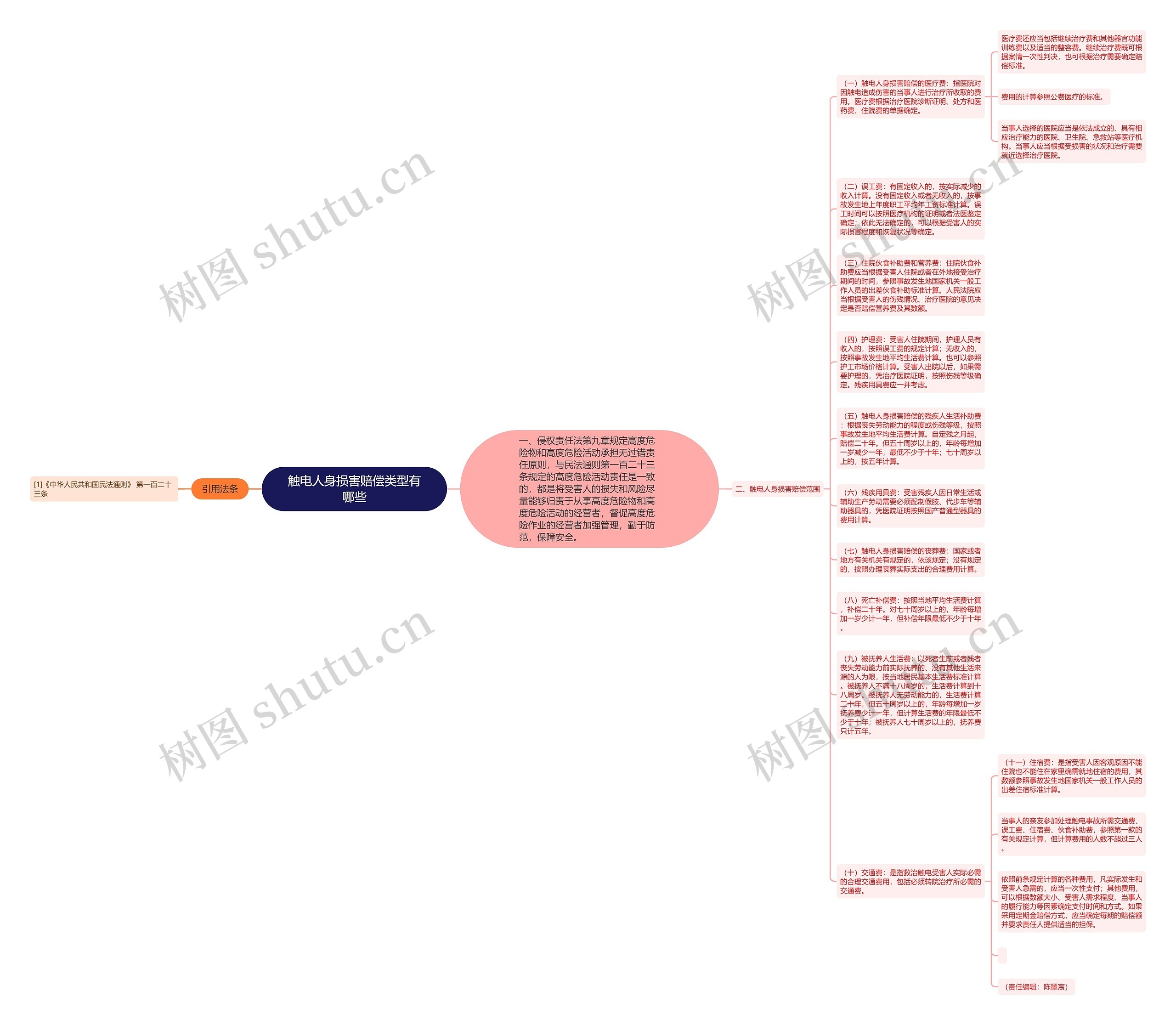 触电人身损害赔偿类型有哪些思维导图