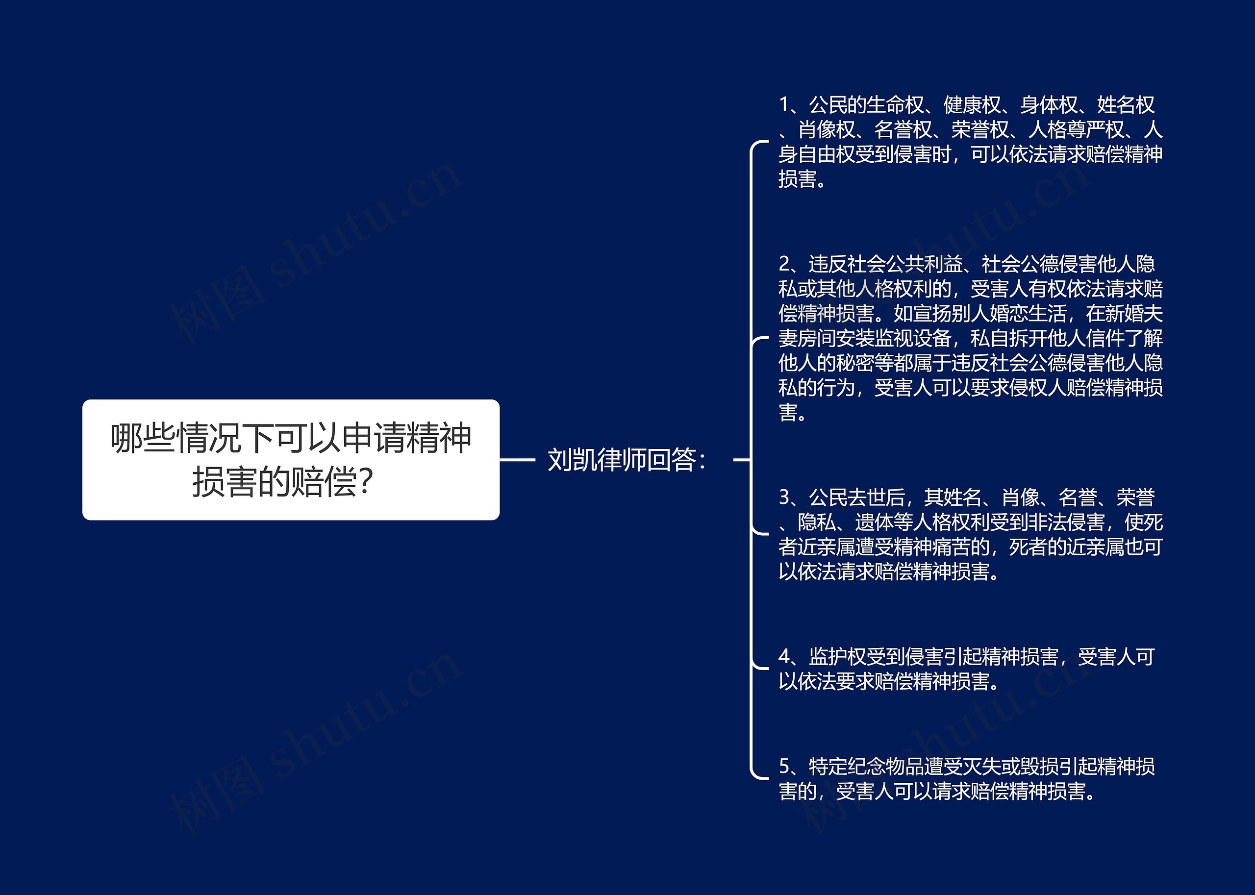 哪些情况下可以申请精神损害的赔偿？思维导图