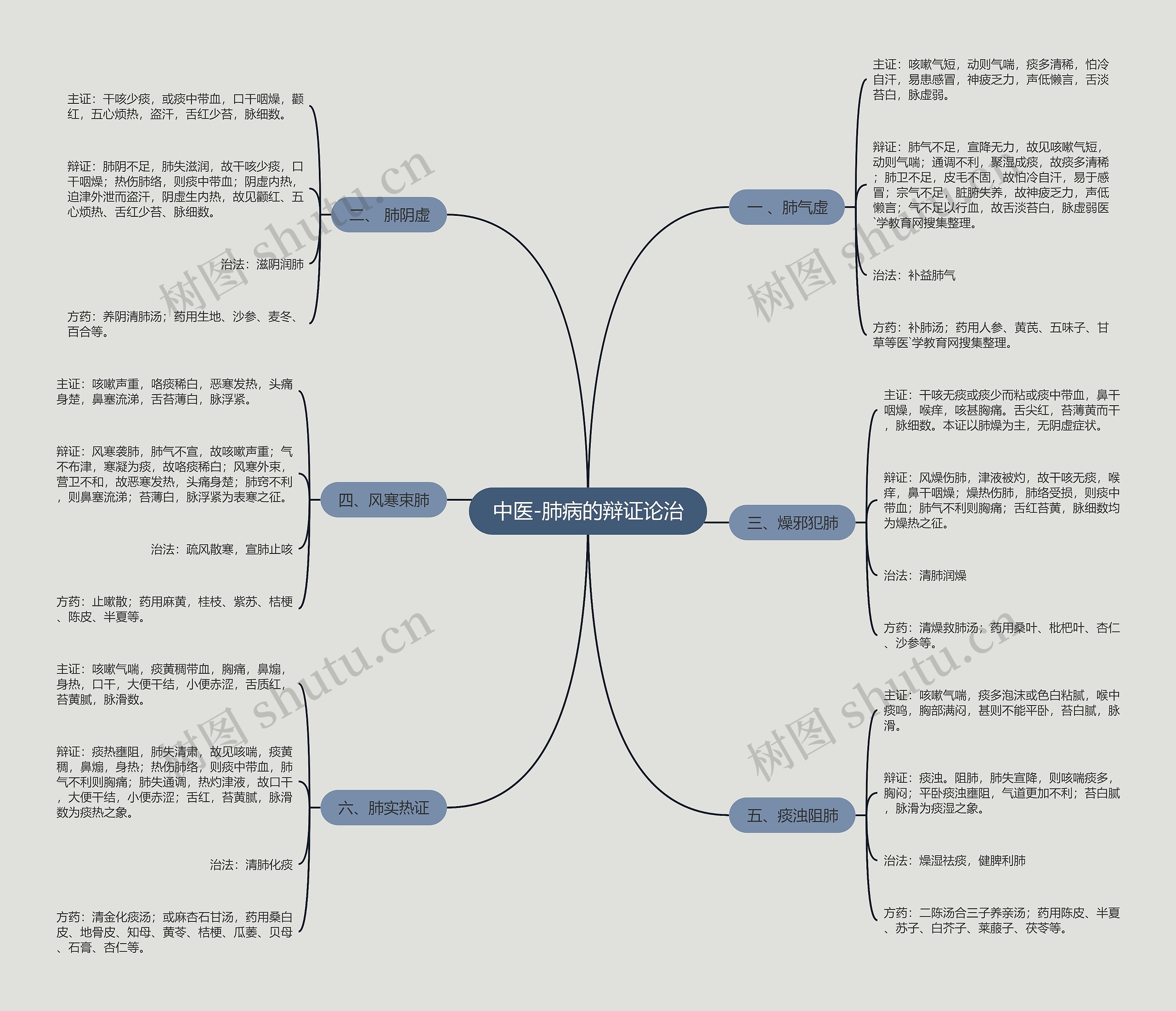 中医-肺病的辩证论治思维导图