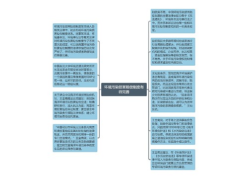 环境污染损害赔偿制度有待完善