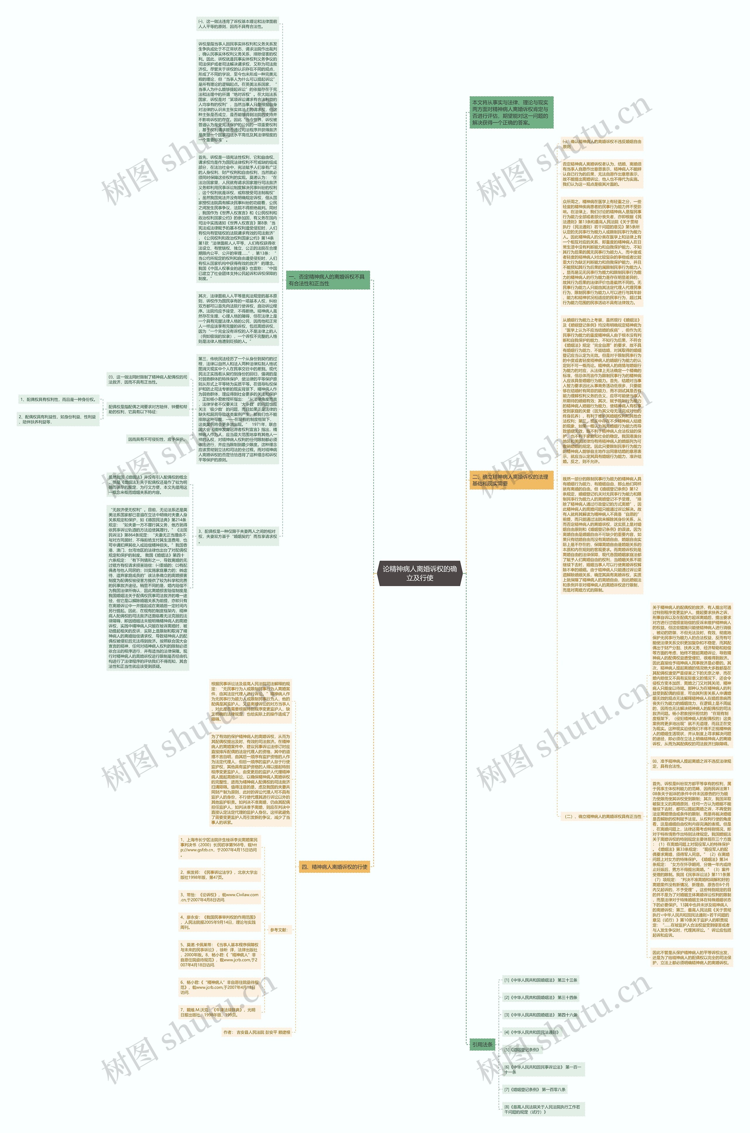 论精神病人离婚诉权的确立及行使思维导图