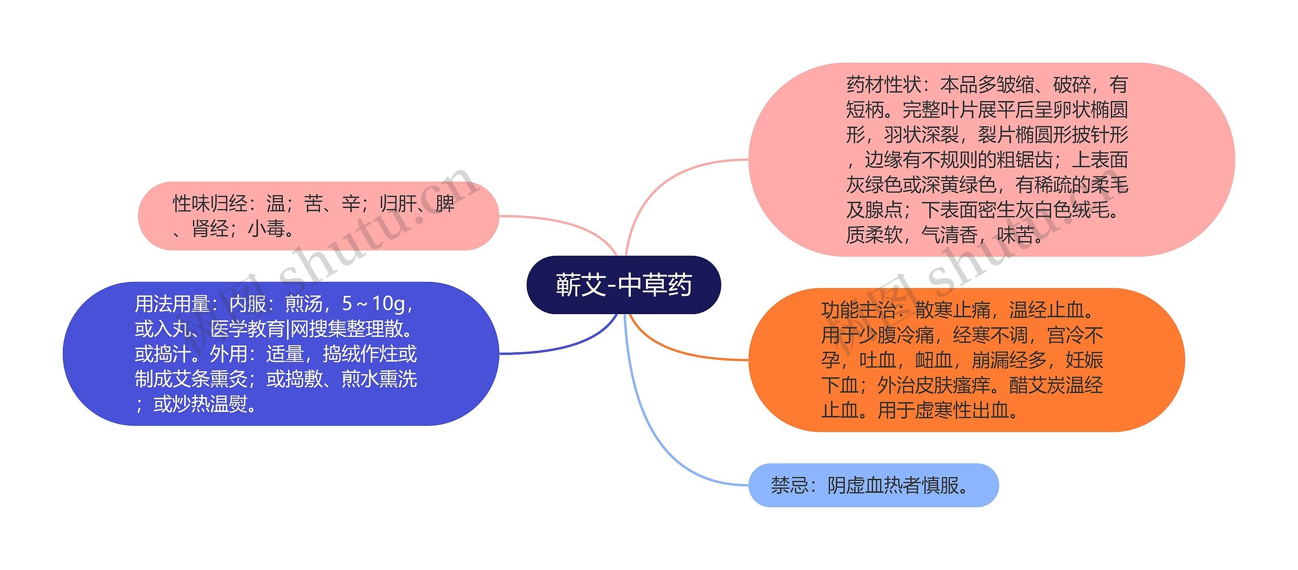 蕲艾-中草药思维导图