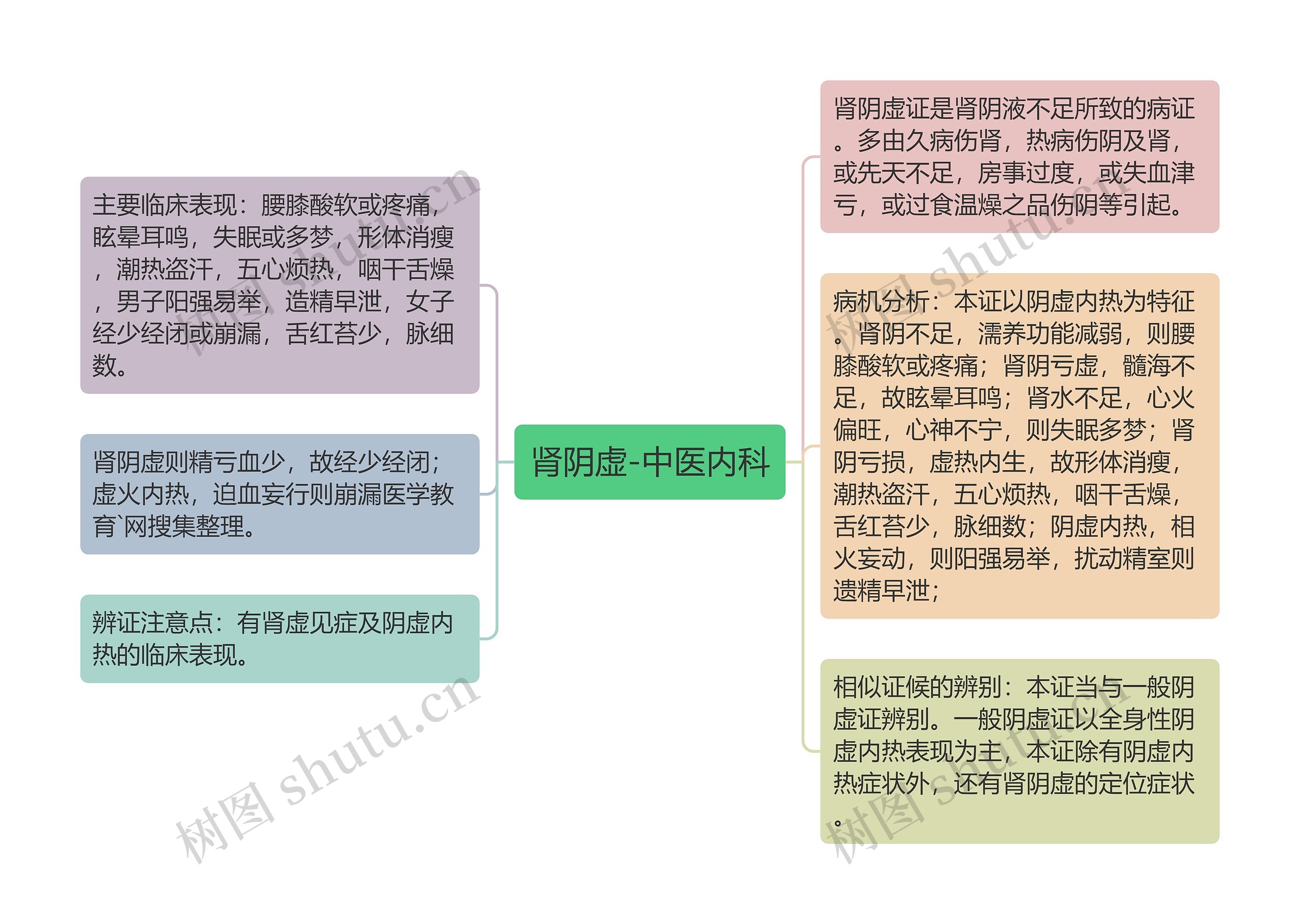 肾阴虚-中医内科思维导图