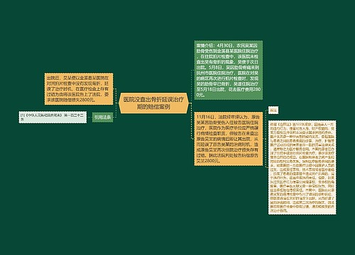 医院没查出骨折延误治疗期的赔偿案例