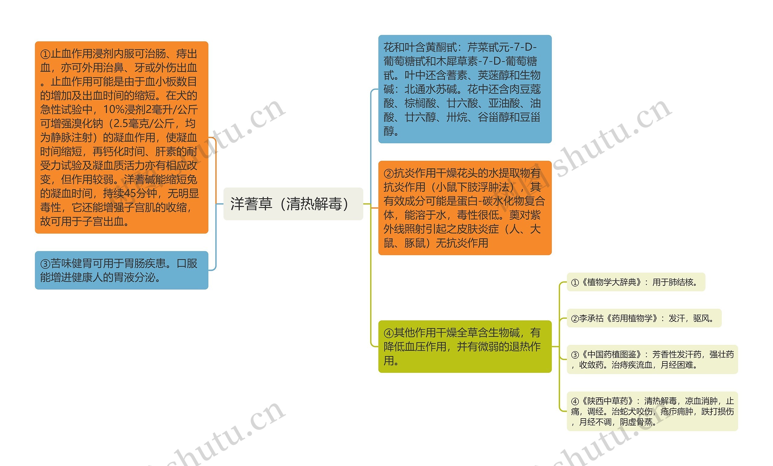 洋蓍草（清热解毒）思维导图