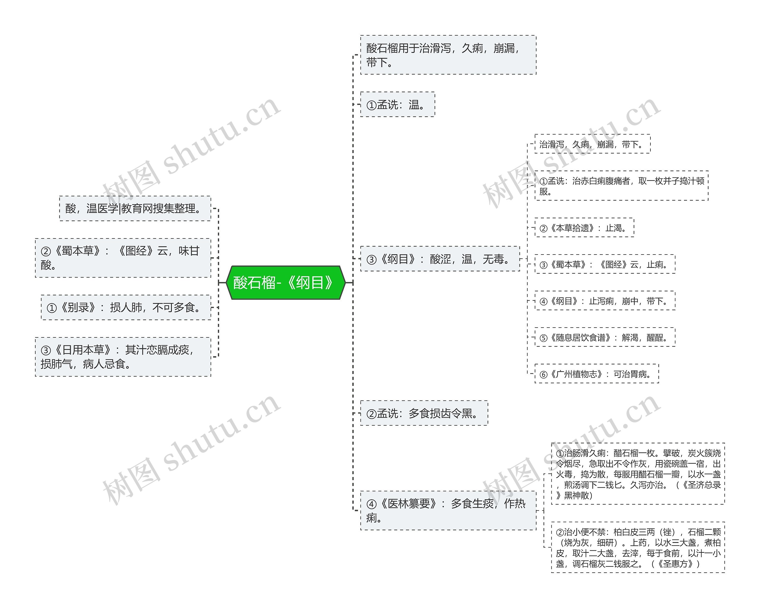 酸石榴-《纲目》思维导图