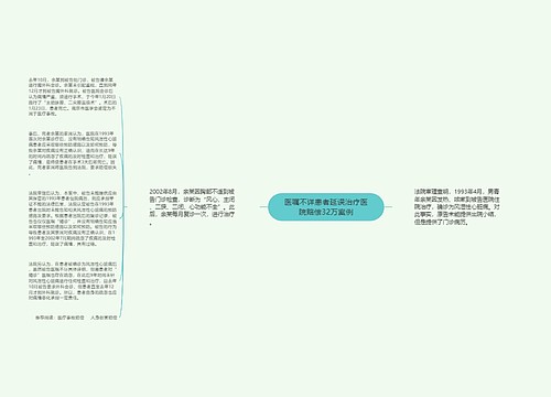 医嘱不详患者延误治疗医院赔偿32万案例