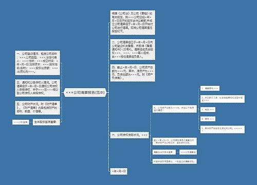 ×××公司清算报告(范本)