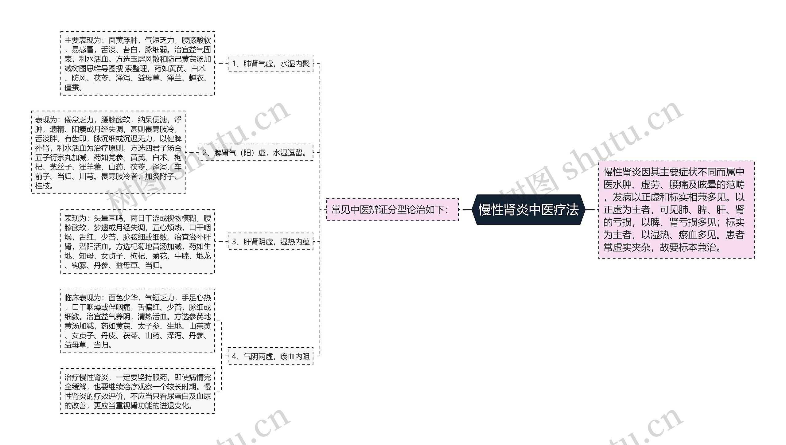 慢性肾炎中医疗法思维导图