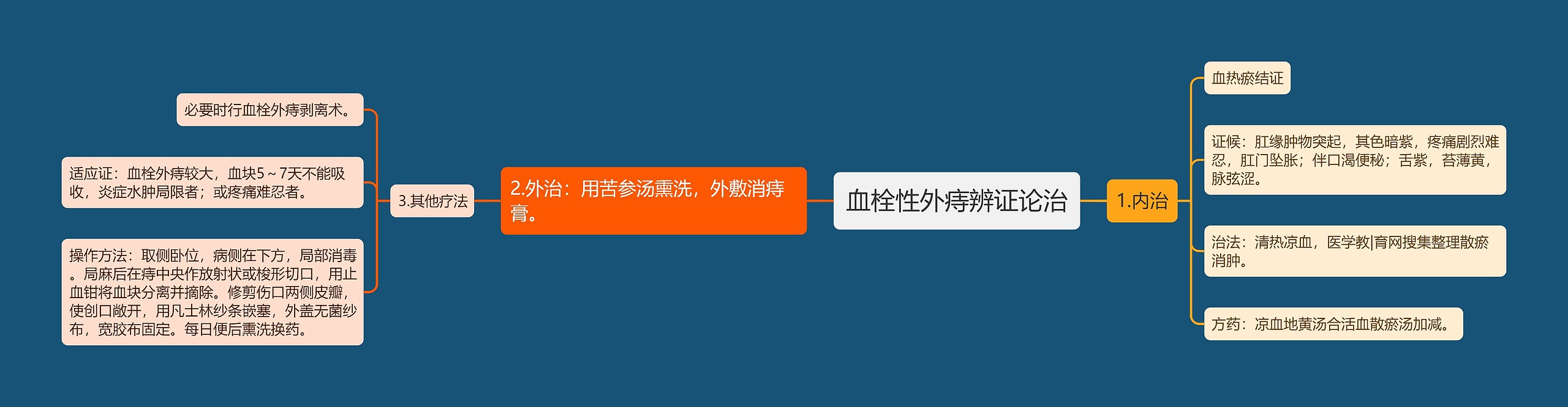 血栓性外痔辨证论治思维导图