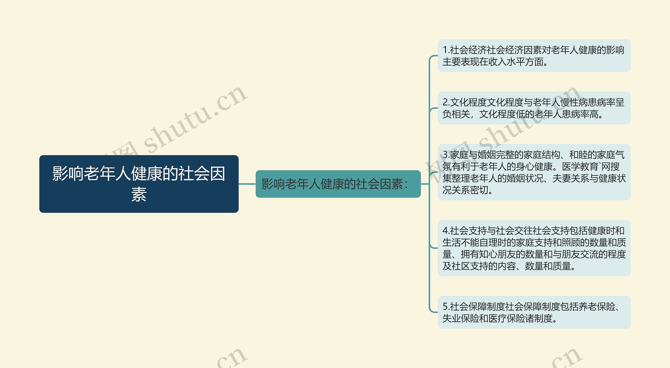 影响老年人健康的社会因素思维导图