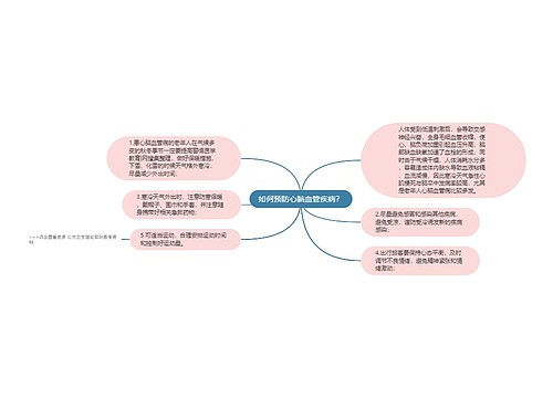 如何预防心脑血管疾病？