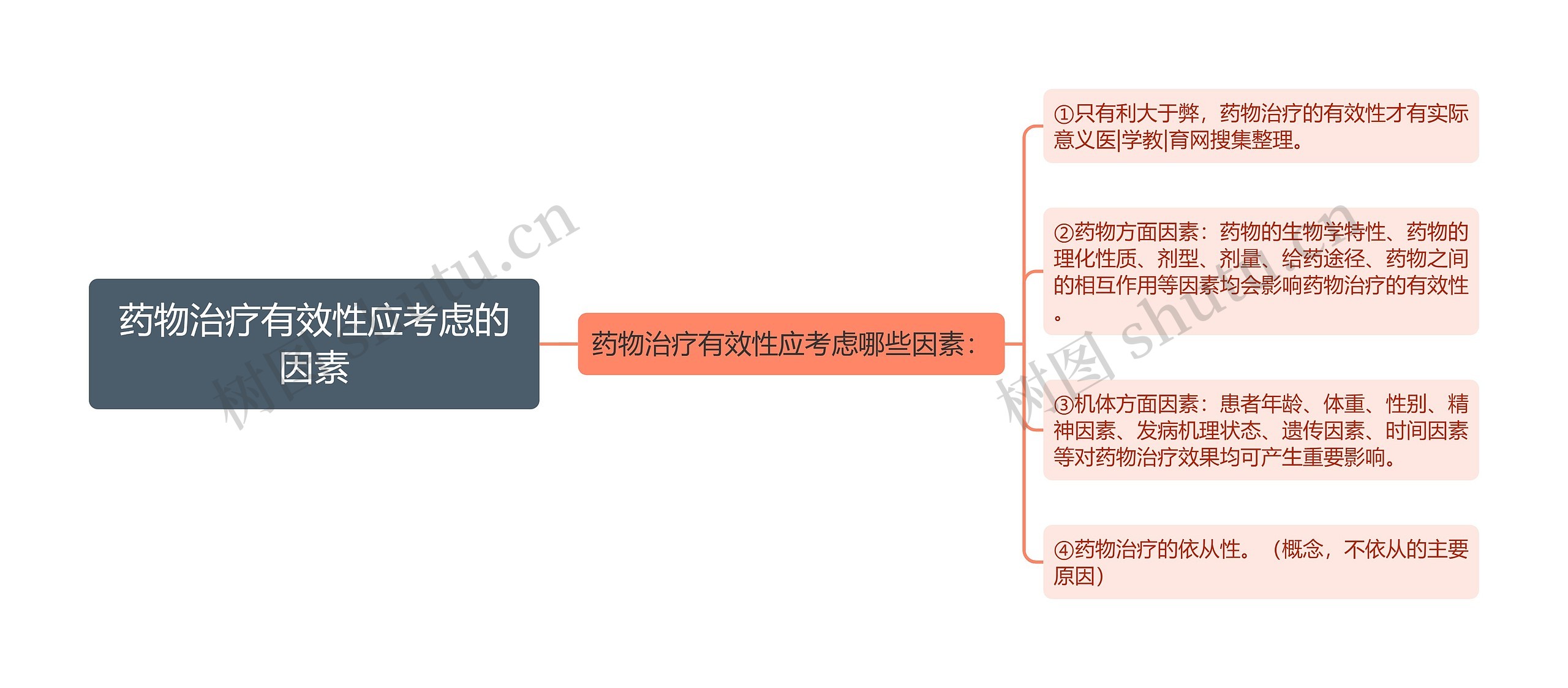 药物治疗有效性应考虑的因素思维导图