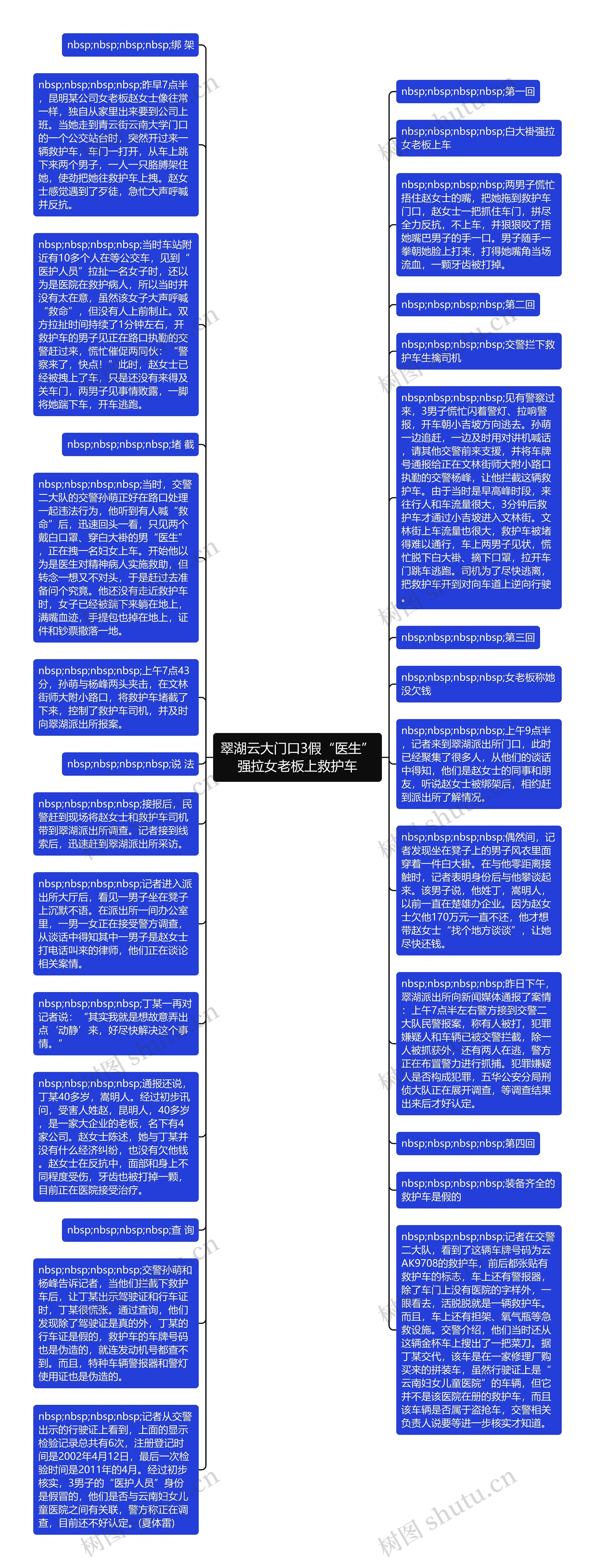 翠湖云大门口3假“医生”强拉女老板上救护车思维导图