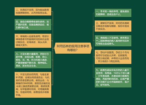 阿司匹林的服用注意事项有哪些？