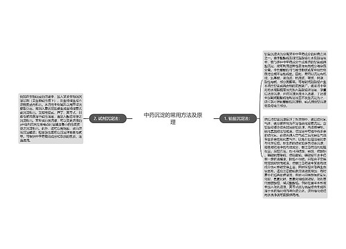 中药沉淀的常用方法及原理