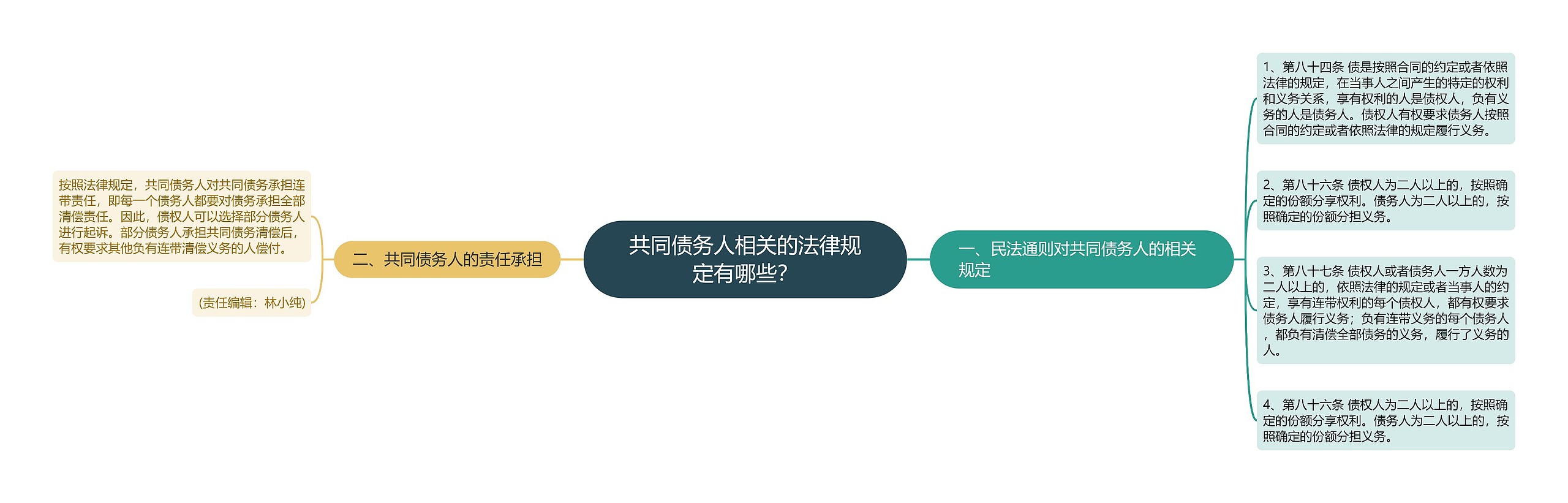 共同债务人相关的法律规定有哪些？思维导图