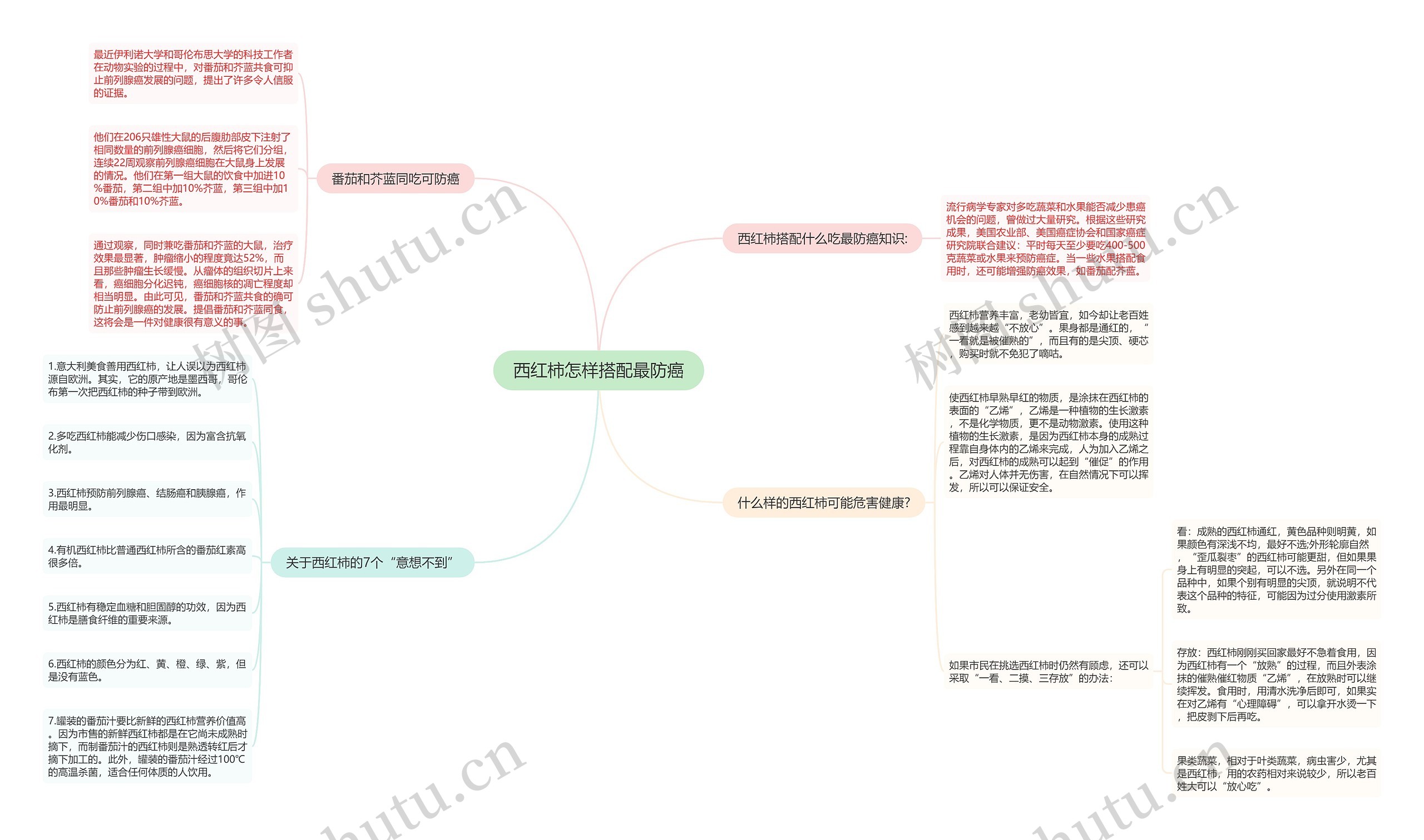 西红柿怎样搭配最防癌思维导图