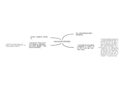 中药归经的现代研究概述