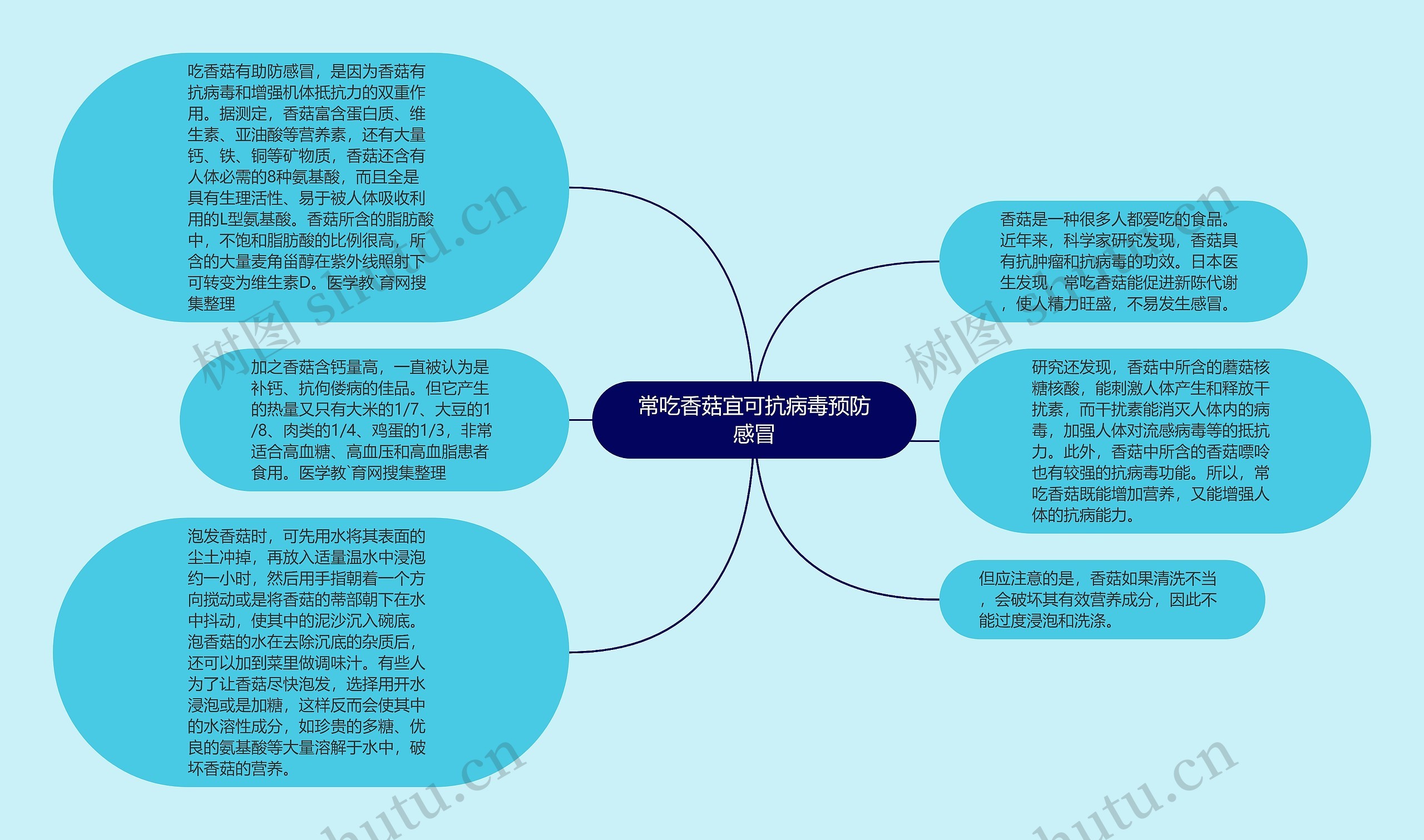 常吃香菇宜可抗病毒预防感冒思维导图