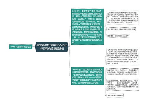 美食城老板诈骗银行5亿元 律师帮伪造证据逃债