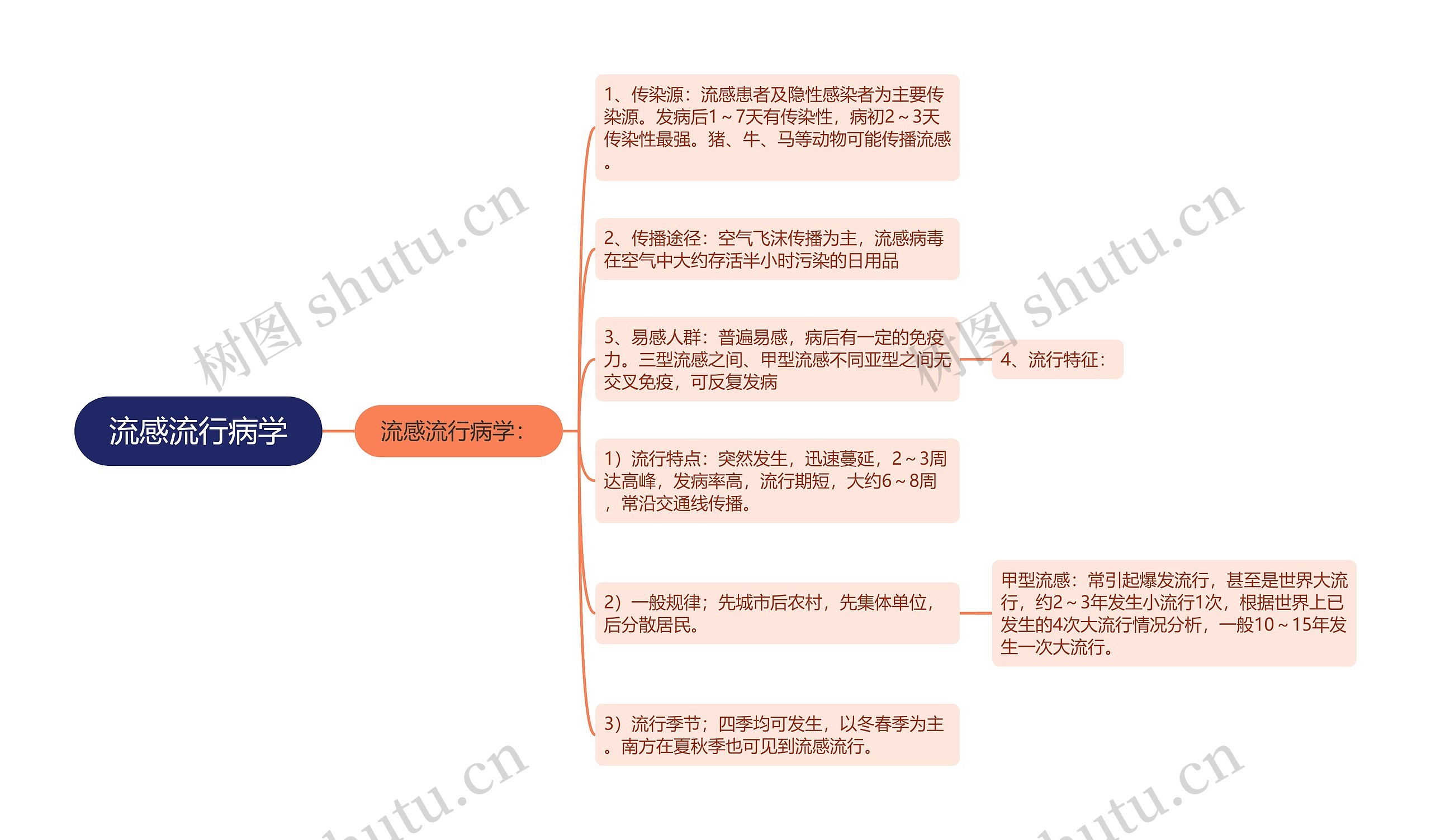 流感流行病学思维导图