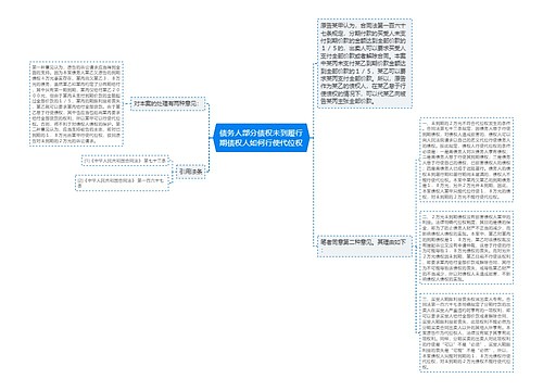 债务人部分债权未到履行期债权人如何行使代位权