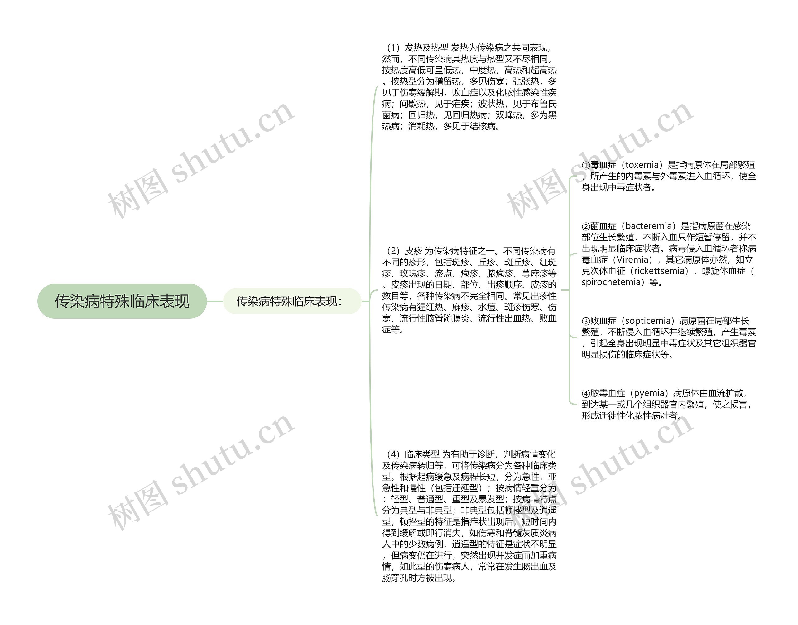 传染病特殊临床表现思维导图