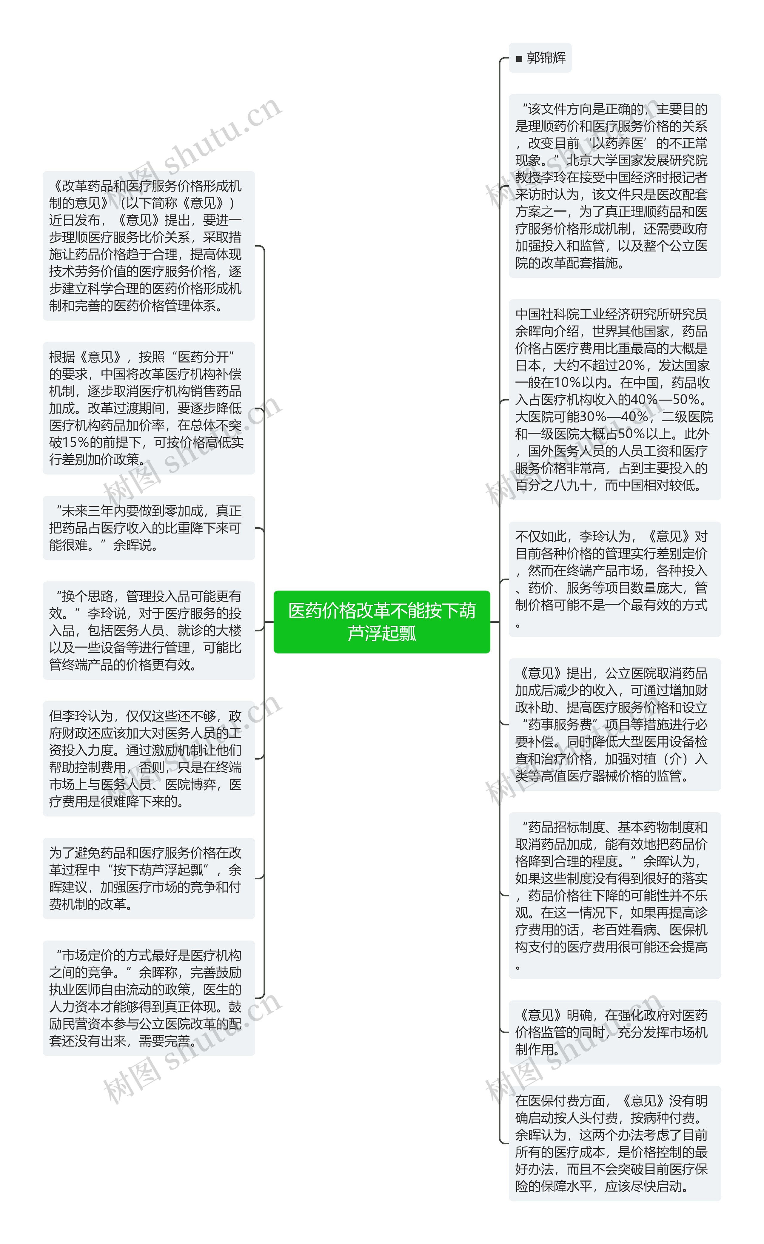 医药价格改革不能按下葫芦浮起瓢思维导图