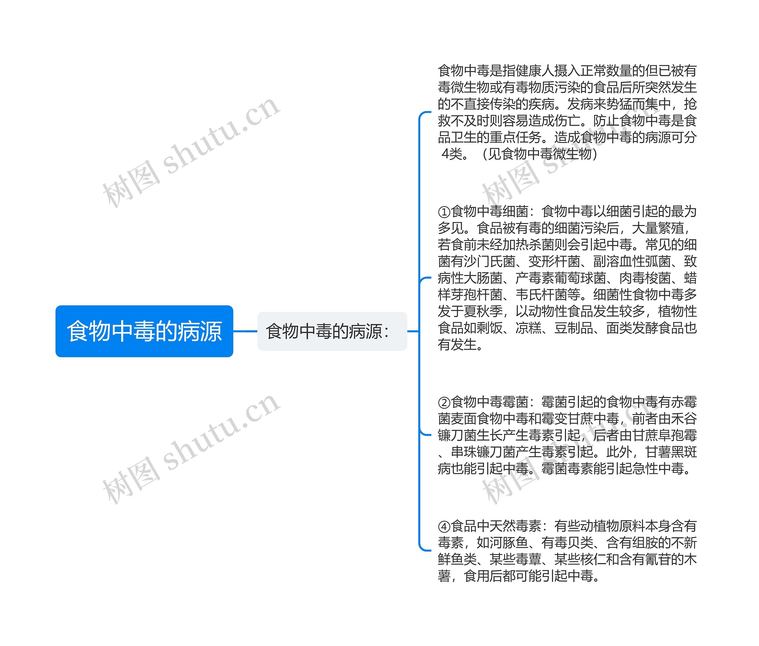 食物中毒的病源思维导图