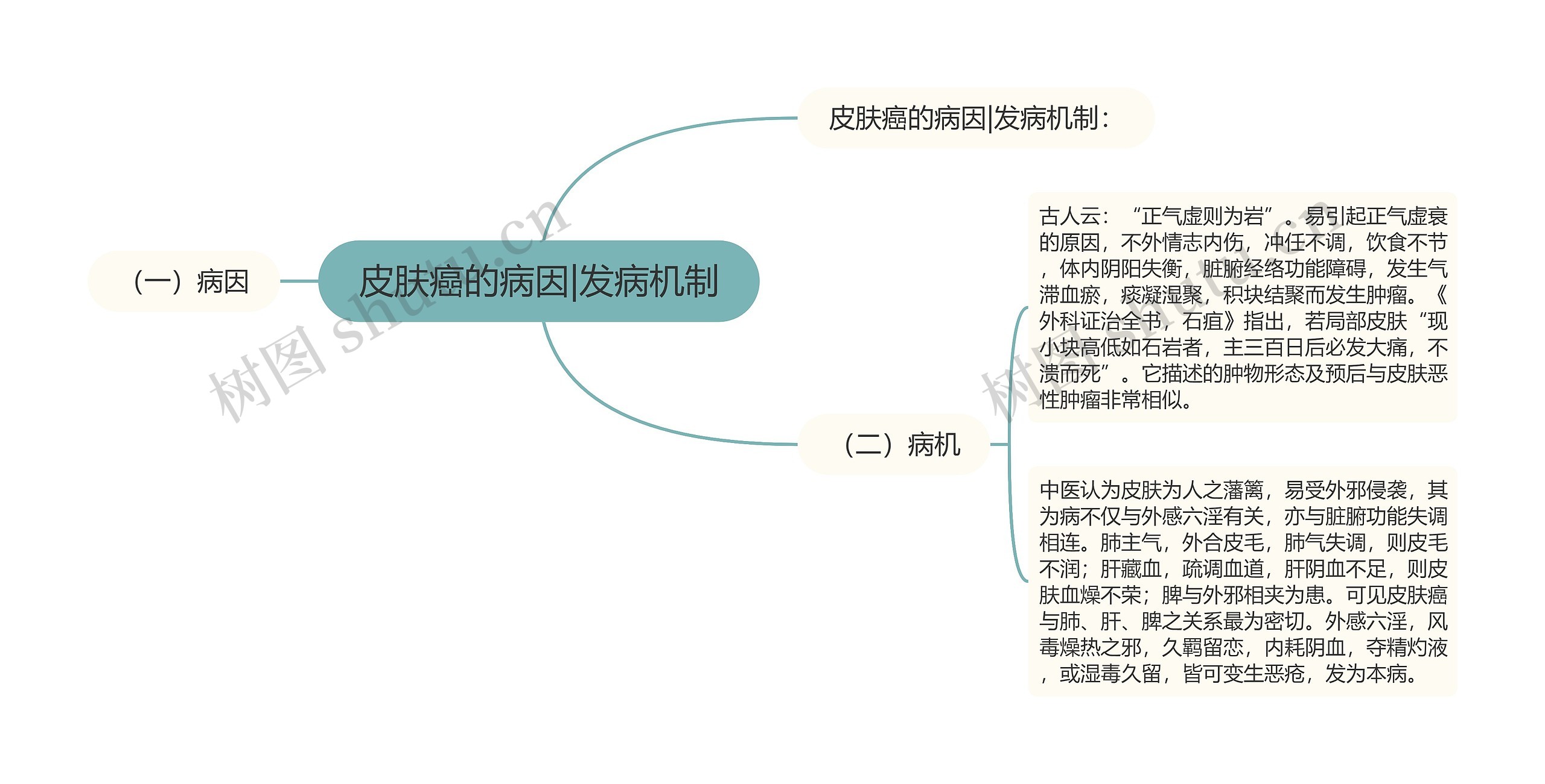 皮肤癌的病因|发病机制思维导图