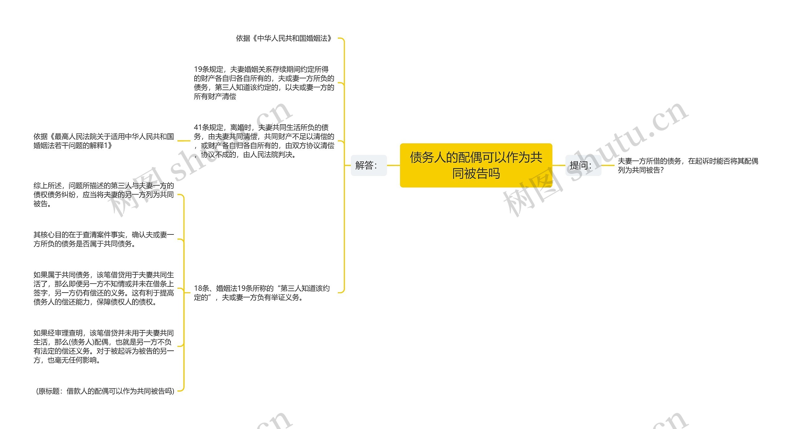 债务人的配偶可以作为共同被告吗思维导图