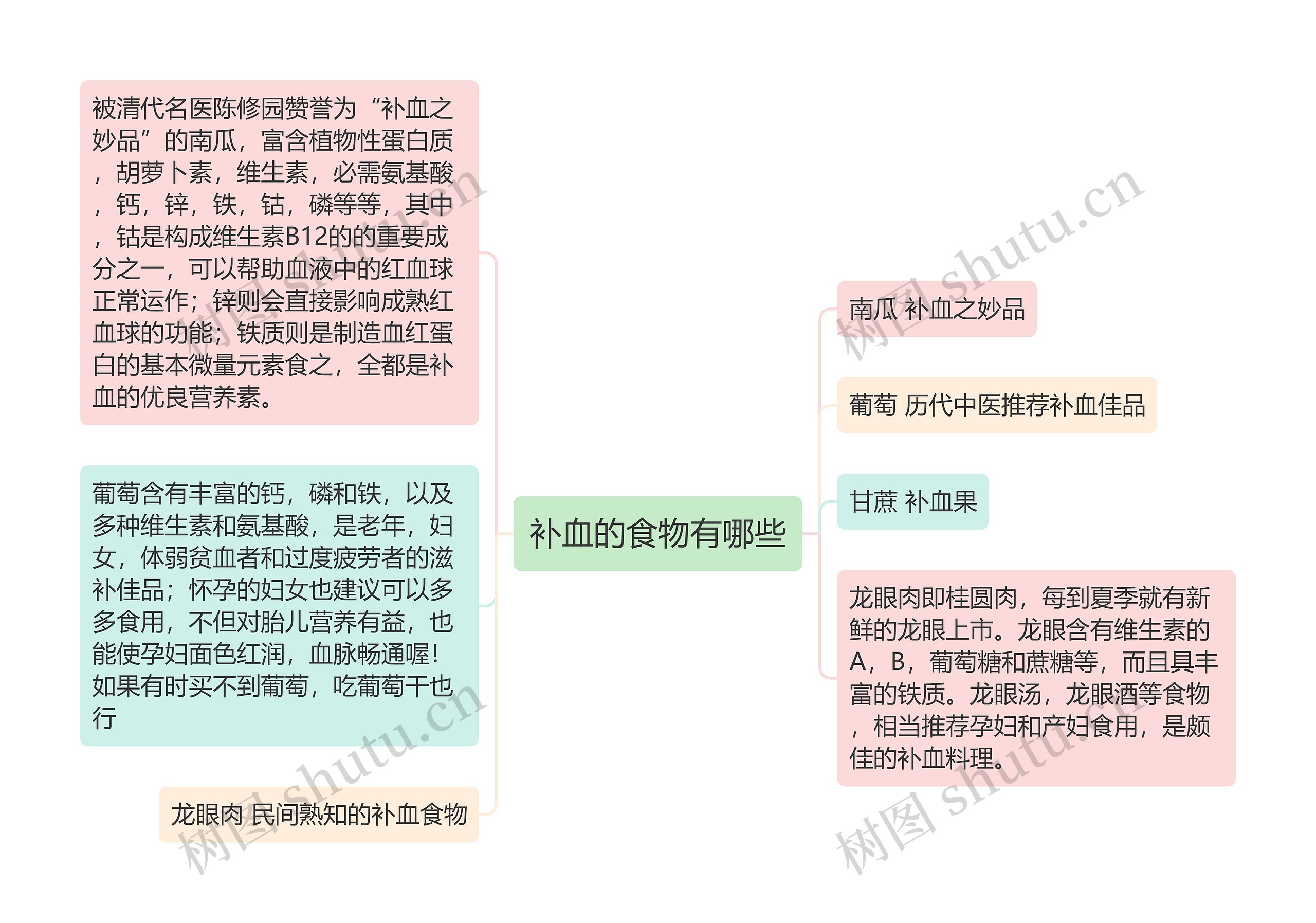 补血的食物有哪些思维导图