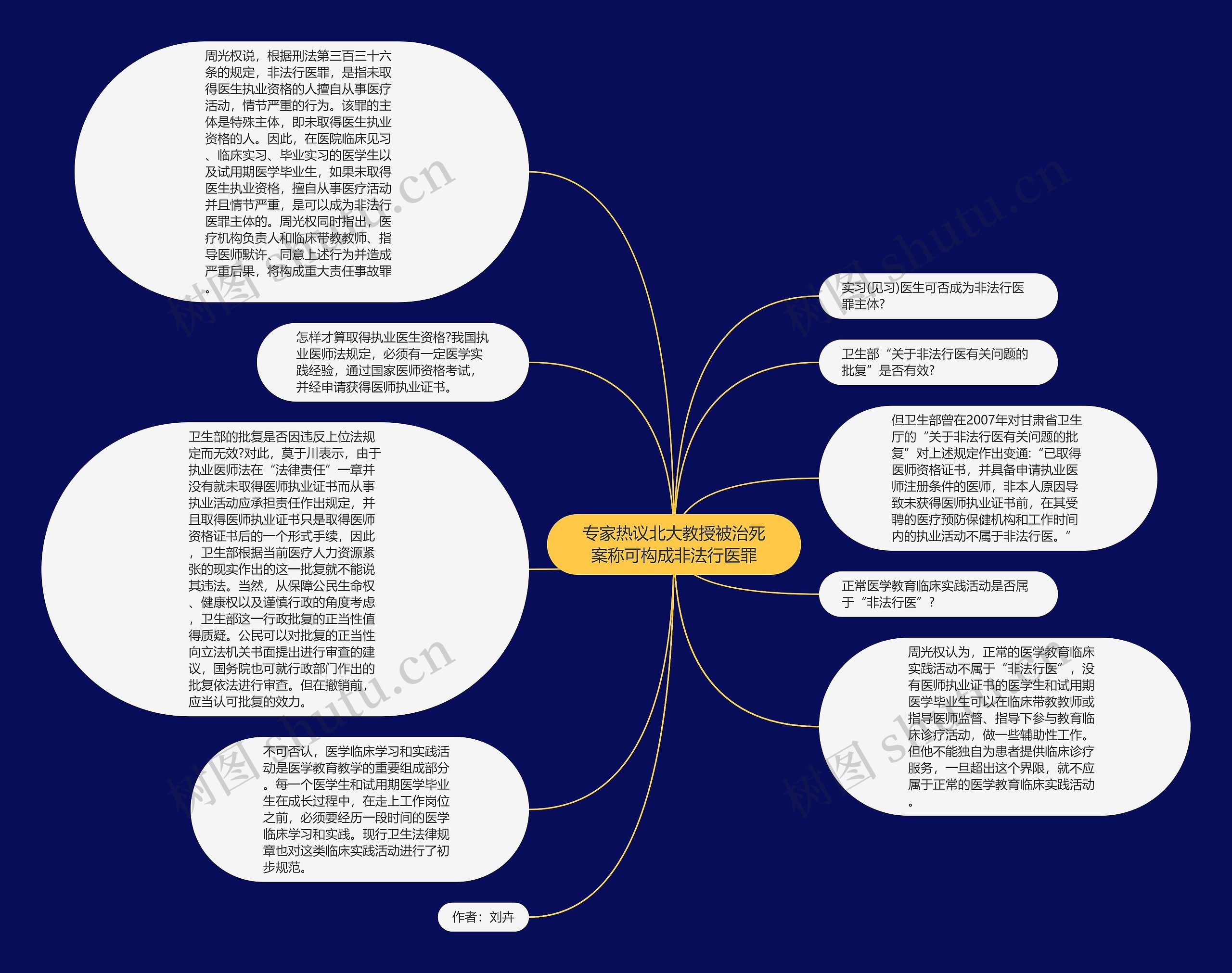 专家热议北大教授被治死案称可构成非法行医罪思维导图