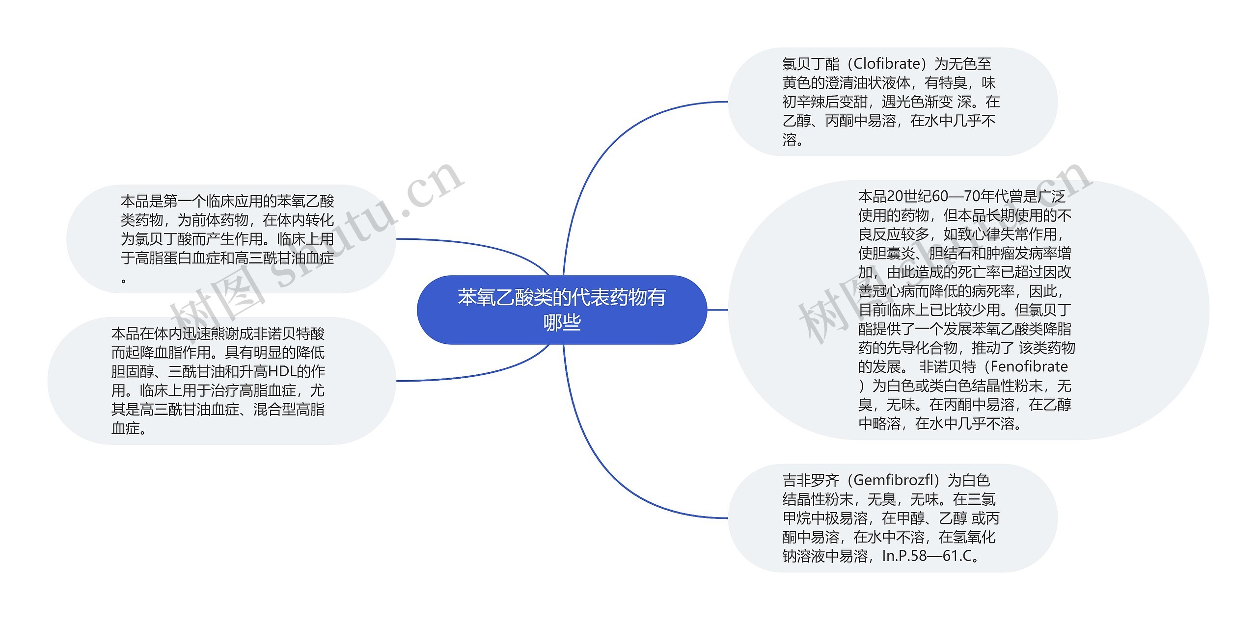 苯氧乙酸类的代表药物有哪些思维导图