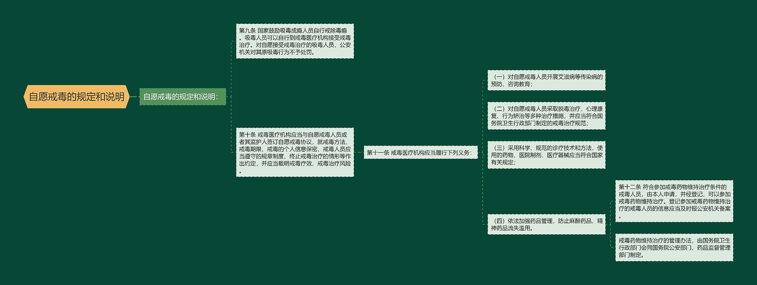 自愿戒毒的规定和说明思维导图