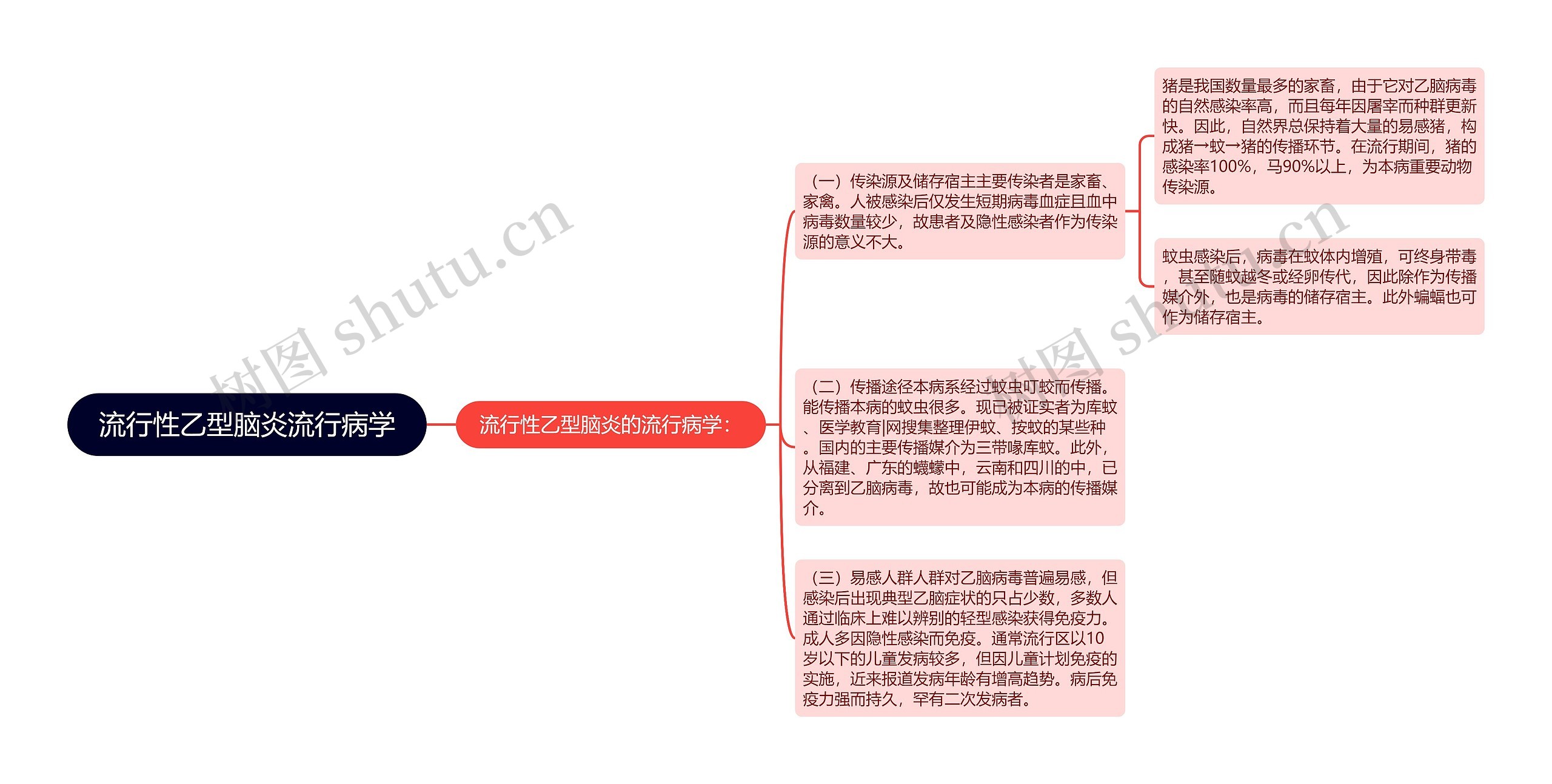 流行性乙型脑炎流行病学思维导图