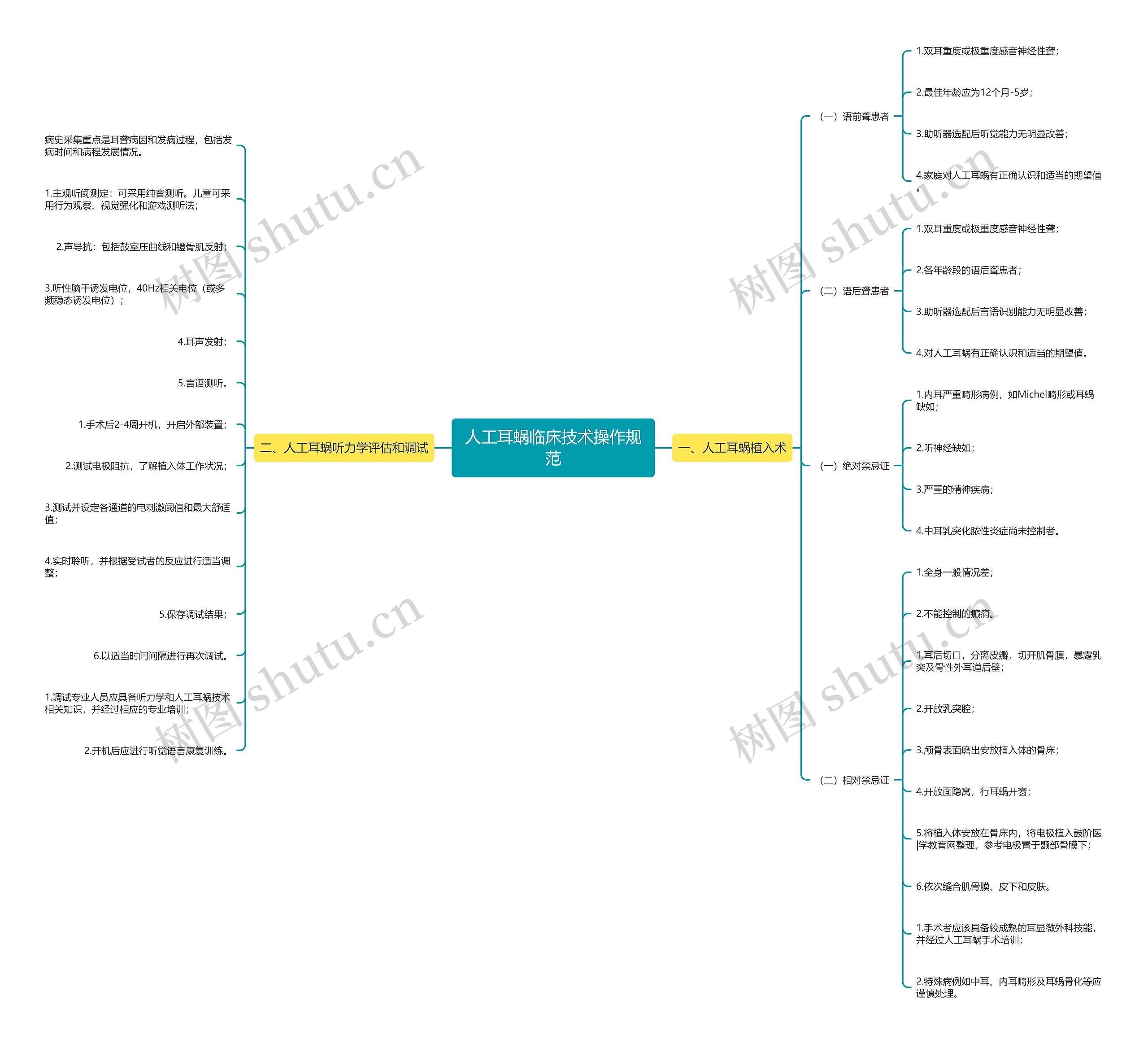 人工耳蜗临床技术操作规范思维导图