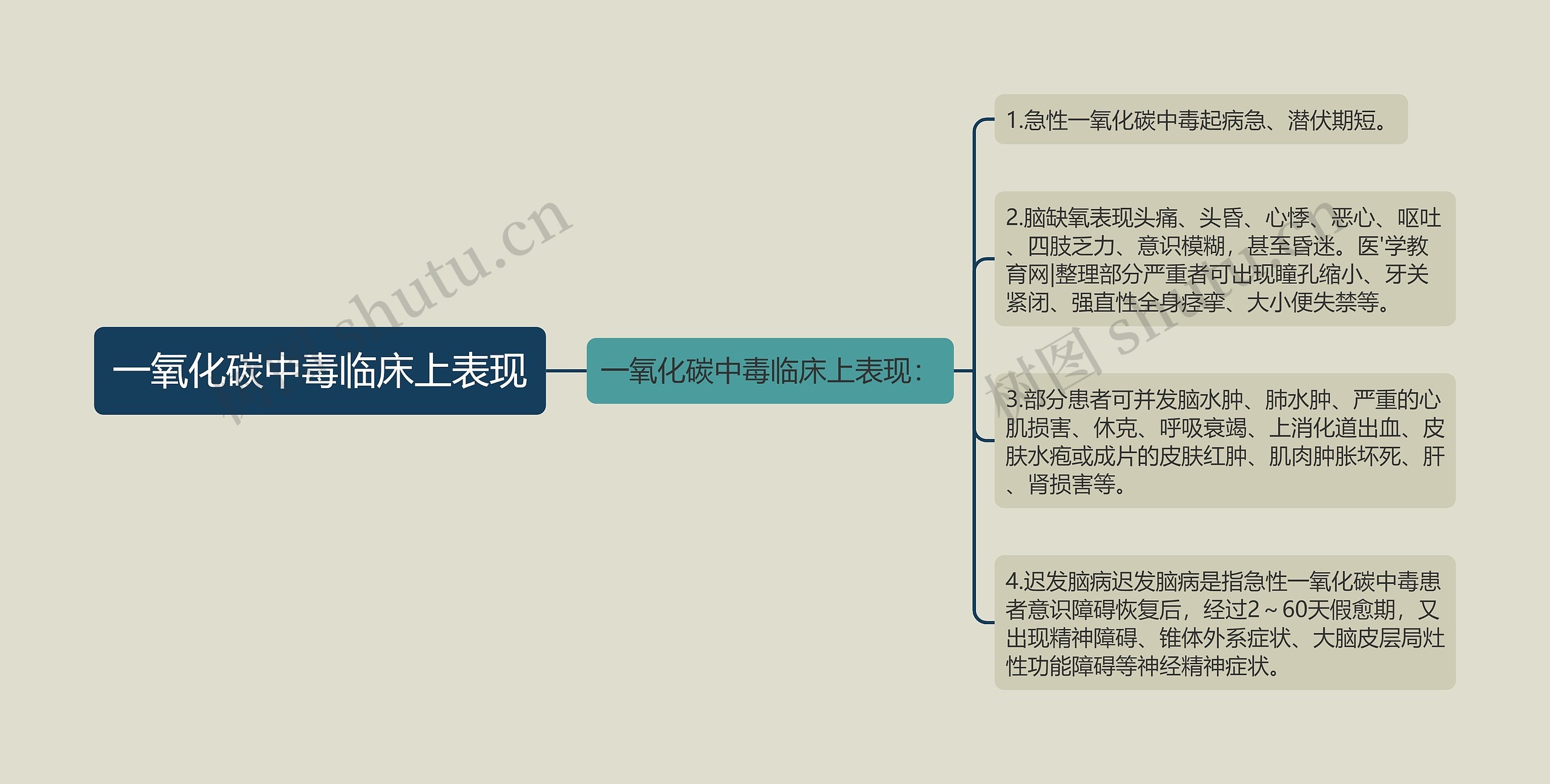 一氧化碳中毒临床上表现思维导图