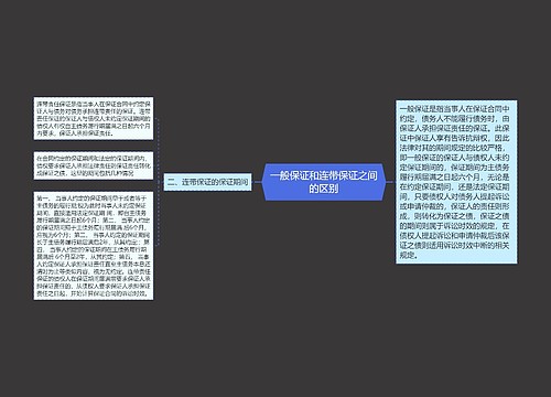 一般保证和连带保证之间的区别