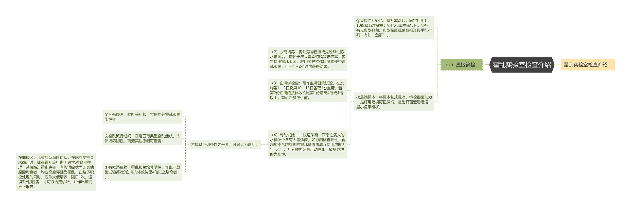 霍乱实验室检查介绍思维导图