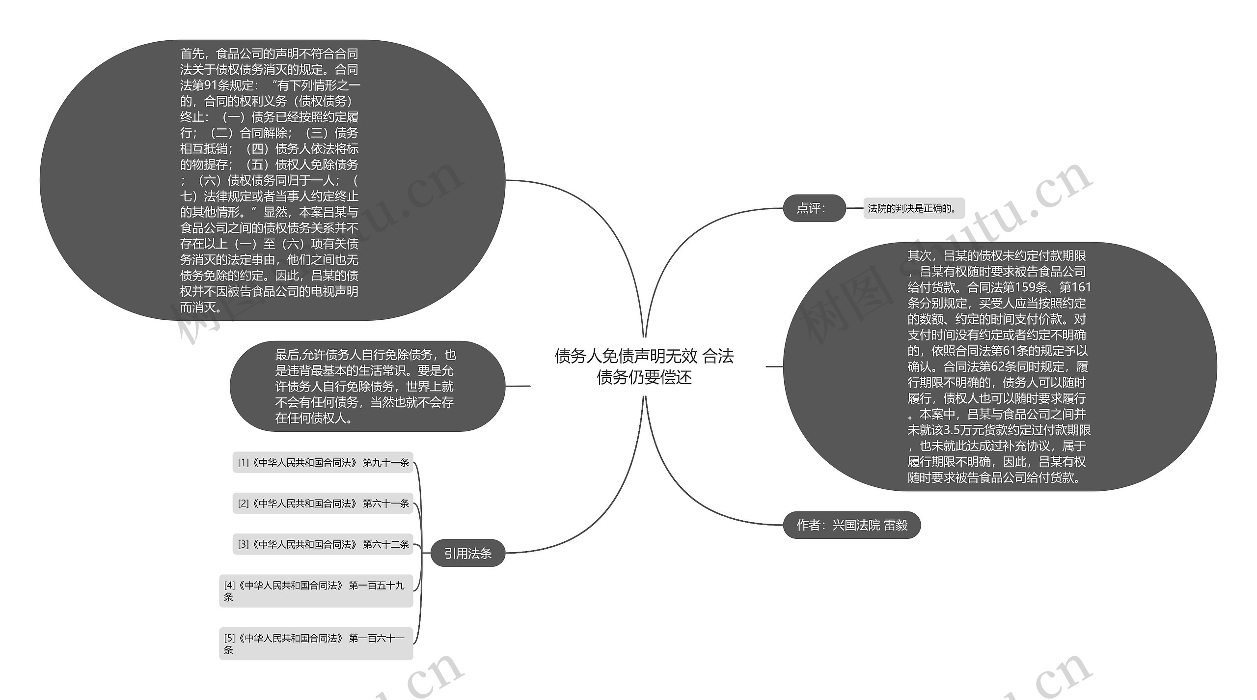 债务人免债声明无效 合法债务仍要偿还思维导图