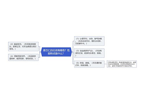 薏苡仁的功效有哪些？性能特点是什么？