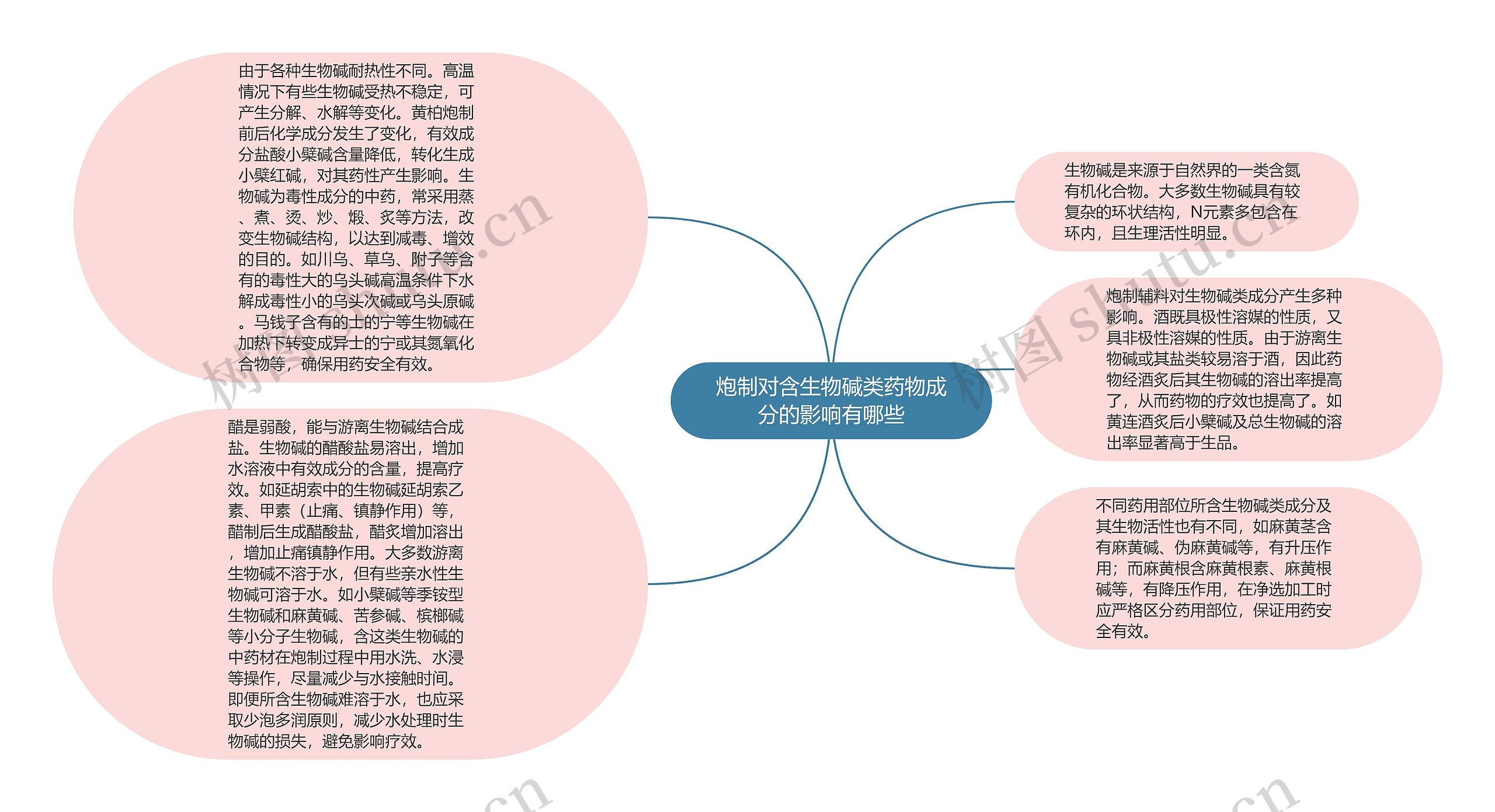 炮制对含生物碱类药物成分的影响有哪些思维导图