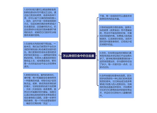 怎么降低饮食中的含盐量