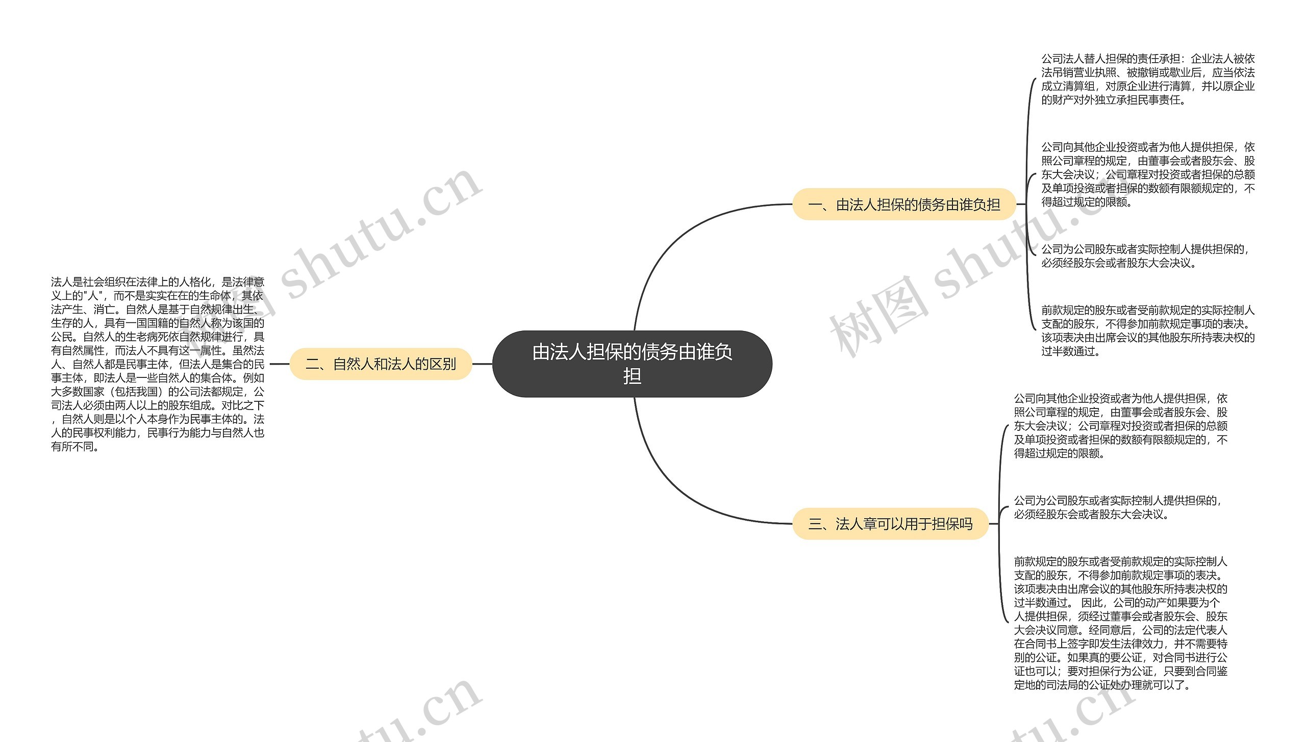 由法人担保的债务由谁负担思维导图